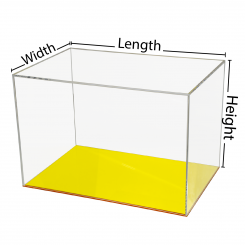 Custom Size Acrylic Display Box with Transparent Yellow Base